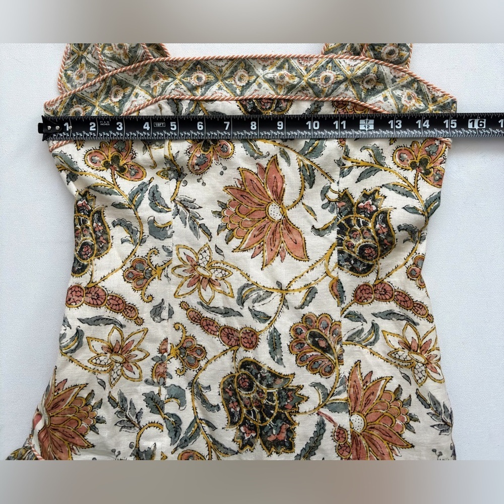 ZIMMERMANN EDIE TIE STRAP MINI DRESS CREAM PAISLEY SZ 1 US 6 - Picture 5 of 12